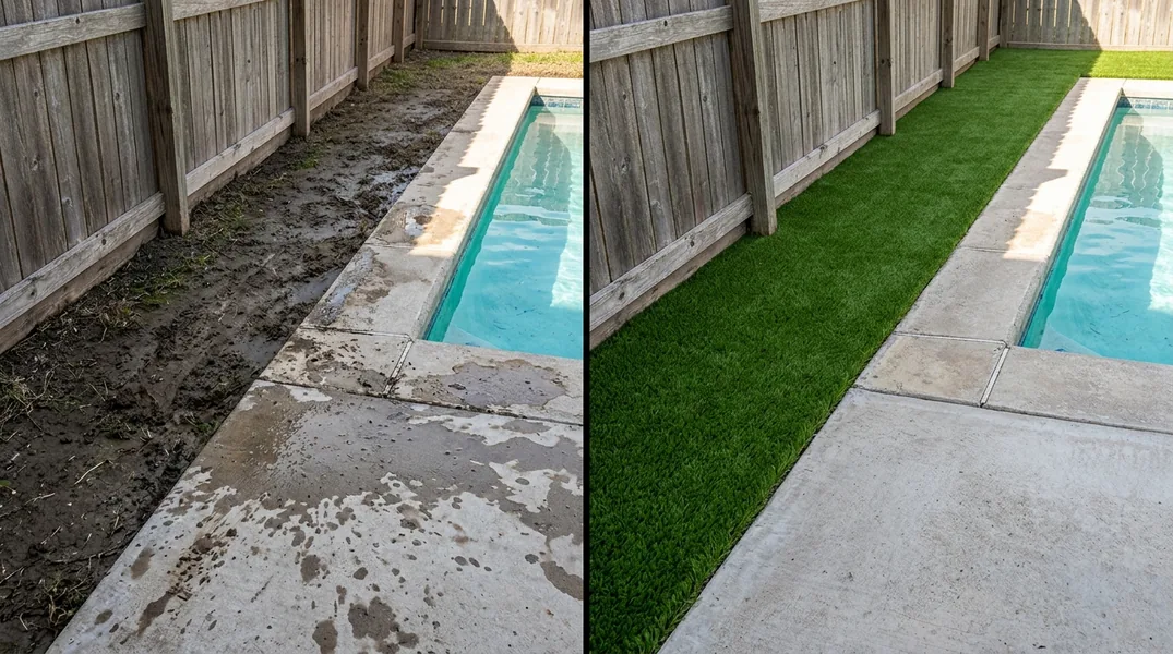 Result artificial grass installation in McAllen - McAllen Turf Installation