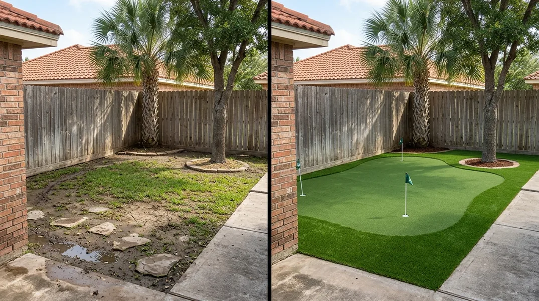 Result artificial grass installation in McAllen - McAllen Turf Installation